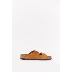 BIRKENSTOCK MINK ARIZONA NARROW SOFT FOOTBED SUEDE LEATHER SANDALS